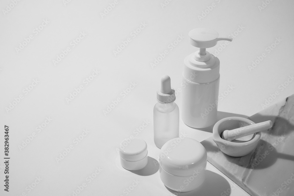 cosmetic and skin care package on white background with shadow. modern and minimal beauty product design. cosmetic and skin care package on white background with shadow. modern and minimal beauty product design.