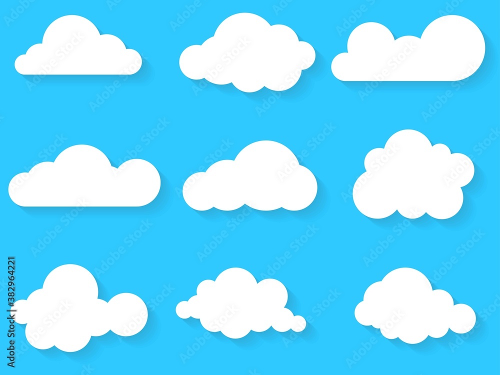 Clouds icon, vector illustration. Cloud symbol or logo, different clouds set