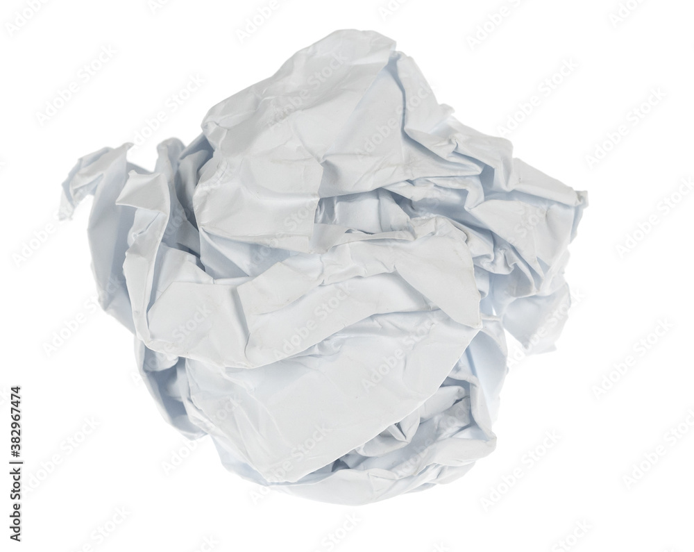 Crumpled paper boll isolated on white background clipping path. Screwed up piece of paper Crumpled paper boll isolated on white background clipping path. Screwed up piece of paper