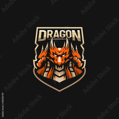Dragon Hydra Illustration Mascot Logo Design Vector Template
