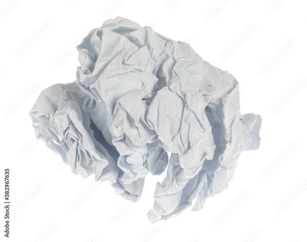 Crumpled paper boll isolated on white background clipping path. Screwed up piece of paper Crumpled paper boll isolated on white background clipping path. Screwed up piece of paper