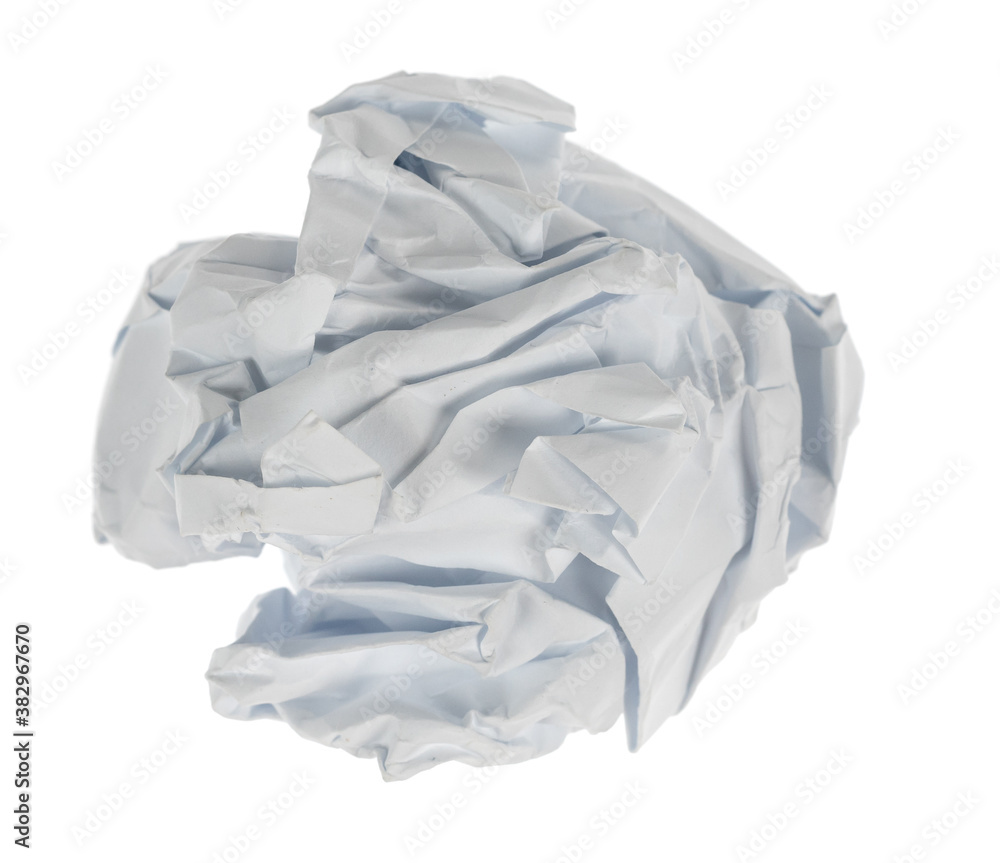 Crumpled paper boll isolated on white background clipping path. Screwed up piece of paper Crumpled paper boll isolated on white background clipping path. Screwed up piece of paper