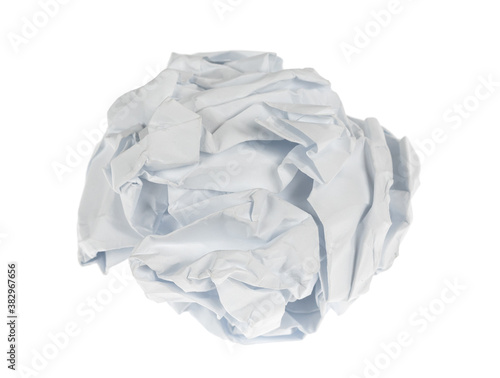 Fotografie Crumpled paper boll isolated on white background clipping path