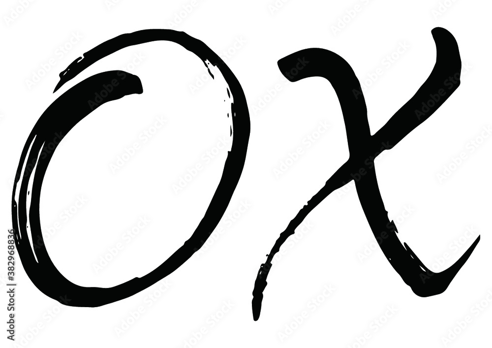 Fototapeta premium Handwritten brush,calligraphy OX
