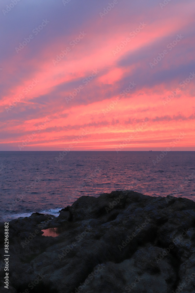 日本海の夕焼け