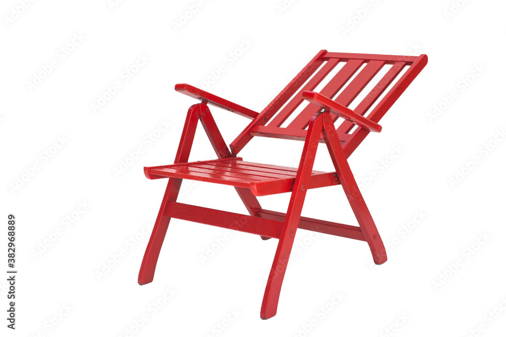Red wooden chair isolated on white background. Red wooden chair isolated on white background.