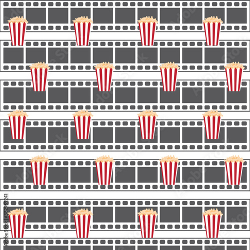 Cinema film and popcorn pattern