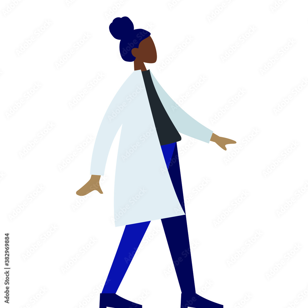 A female lab doctor is standing in shocked or surprised situation, medical illustration, medical A female lab doctor is standing in shocked or surprised situation, medical illustration, medical