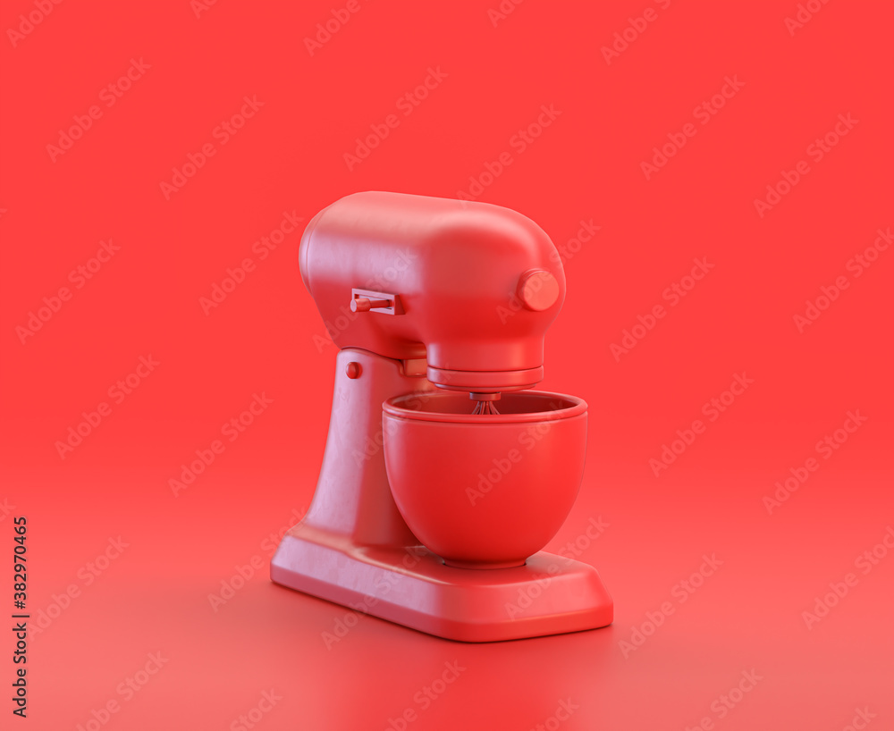 monochrome single red color mixer in red background,single color, 3d Icon, 3d rendering monochrome single red color mixer in red background,single color, 3d Icon, 3d rendering