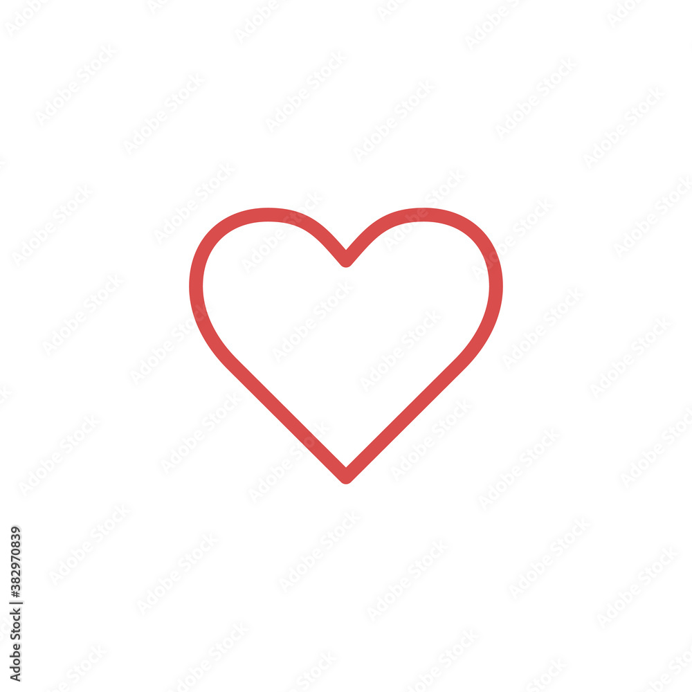 simple linear red heart. Stock vector illustration isolated on white background. simple linear red heart. Stock vector illustration isolated on white background.