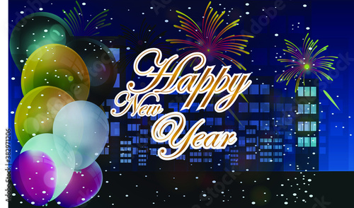 Vector happy new year greeting card