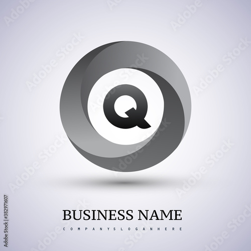 Letter Q logo with colorful splash background, letter combination logo design for creative industry, web, business and company.