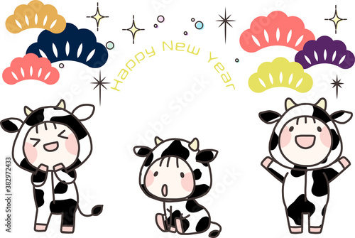 2021年　丑年　年賀状　素材