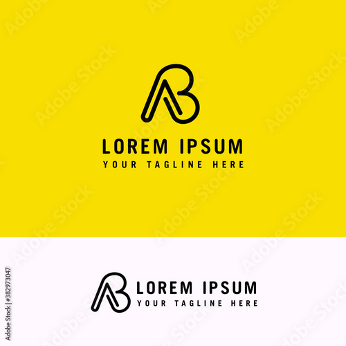 AB Letter Line Logo Element. ab letter logo with minimalist style.
