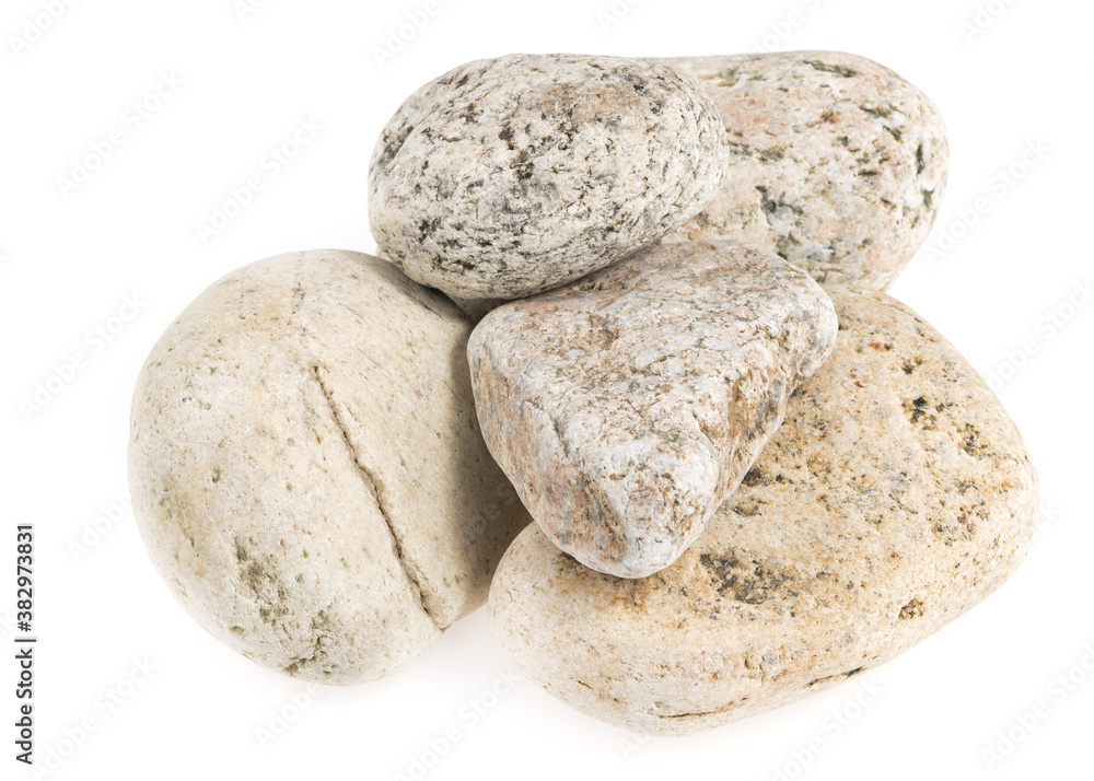 Natural large stone, cobblestone isolated on white background. stones for baths and saunas Natural large stone, cobblestone isolated on white background. stones for baths and saunas