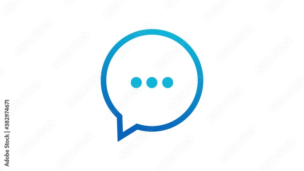 Animation Chat Icon on White Background. A simple element of a thought bubble, email, or text message popping up, with typing or thinking dots slowly pulsing inside of it. Animation Chat Icon on White Background. A simple element of a thought bubble, email, or text message popping up, with typing or thinking dots slowly pulsing inside of it.