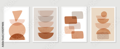 Abstract wall art vector collection.  Abstract organic shape Art design for poster, print, cover, wallpaper, Minimal and  natural wall art. Vector illustration..