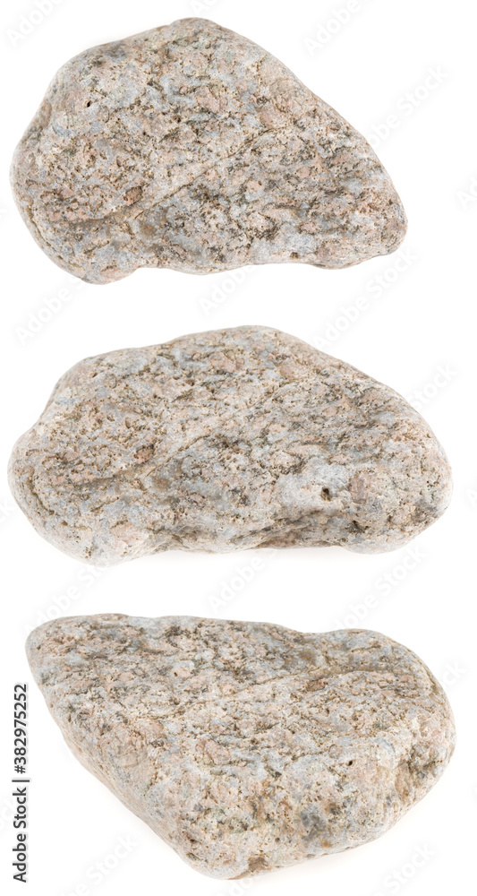 Obraz premium Natural large stone, cobblestone isolated on white background. stones for baths and saunas