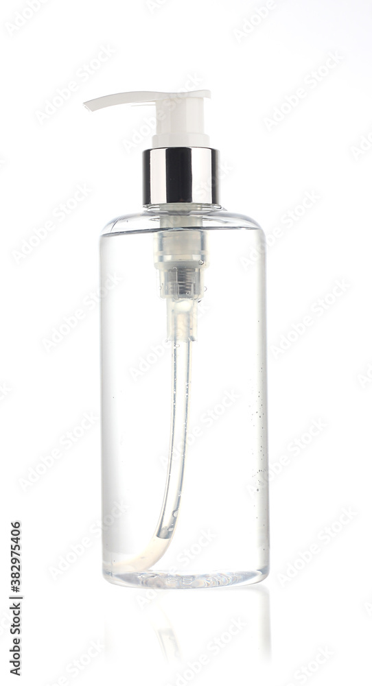 Pump bottle containing alcohol gel used to kill germs and viruses. Pump bottle containing alcohol gel used to kill germs and viruses.