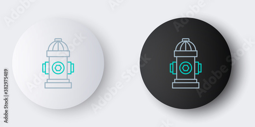 Line Fire hydrant icon isolated on grey background. Colorful outline concept. Vector.