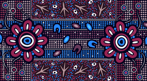 Aboriginal art vector background for fabric and textile