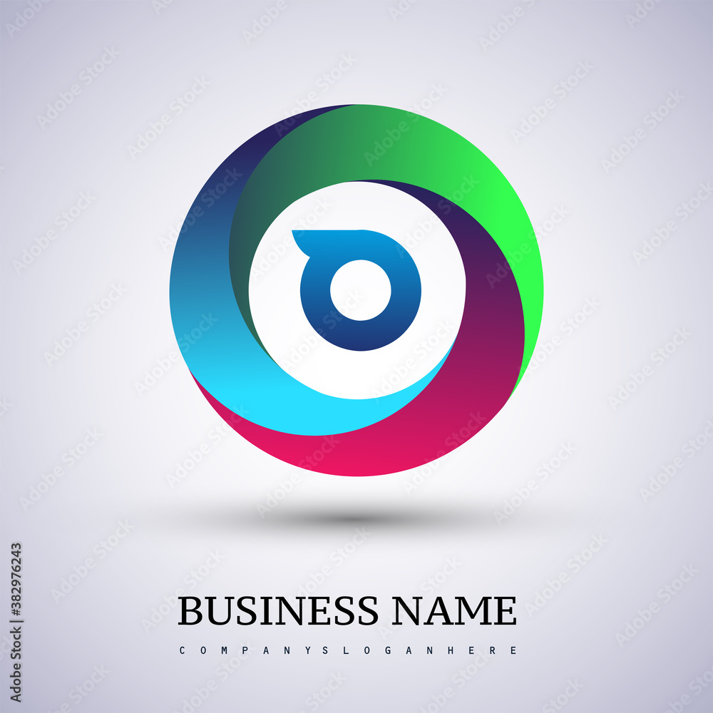 Letter O logo with colorful splash background, letter combination logo design for creative industry, web, business and company.