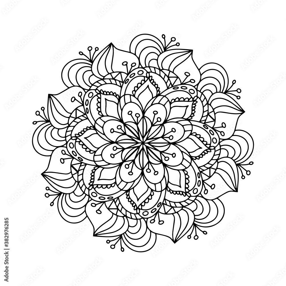 Mandala. Antistress coloring book. Template for mehendi. Oriental ...