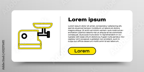 Line Kitchen meat grinder icon isolated on white background. Colorful outline concept. Vector.