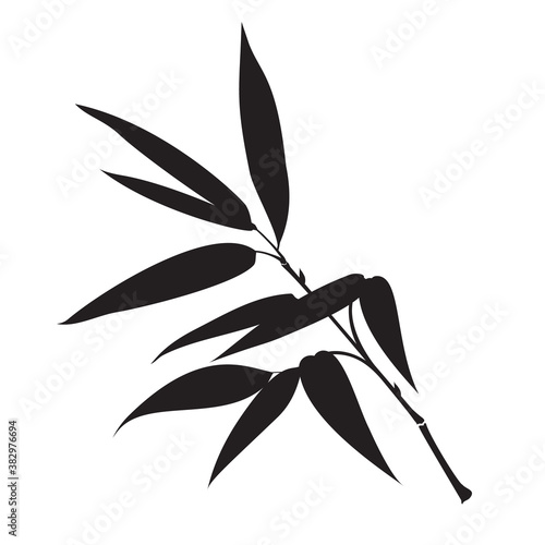 Decorative bamboo branches isolated on white background.