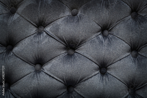 Quilted velvet black fabric