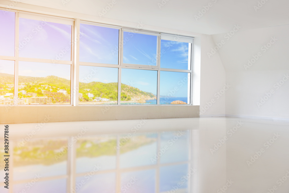 Fototapeta premium View of big empty room at sea resort