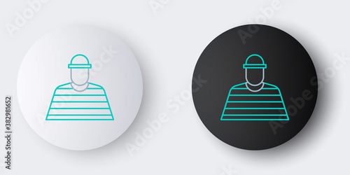 Line Prisoner icon isolated on grey background. Colorful outline concept. Vector.