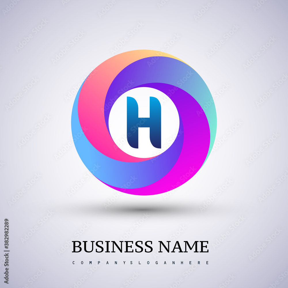 Letter H logo with colorful splash background, letter combination logo design for creative industry, web, business and company. Letter H logo with colorful splash background, letter combination logo design for creative industry, web, business and company.