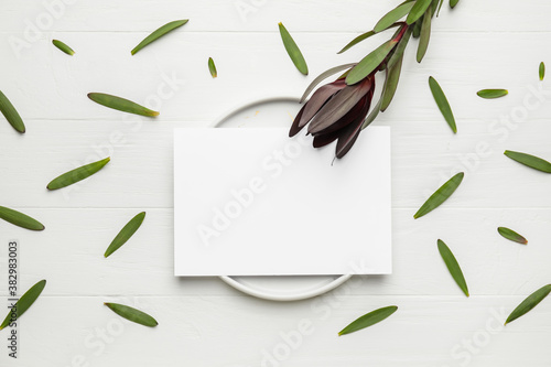 Composition with blank card...