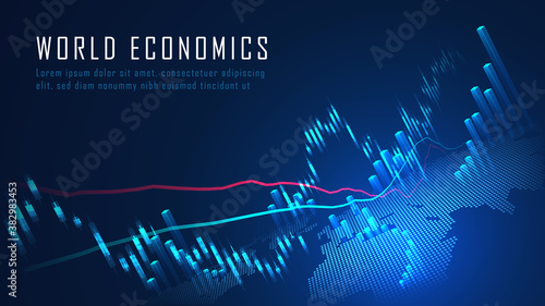Stock market or forex trading graph in graphic concept suitable for financial investment or Economic trends business idea and all art work design. Abstract finance background. Vector illustration