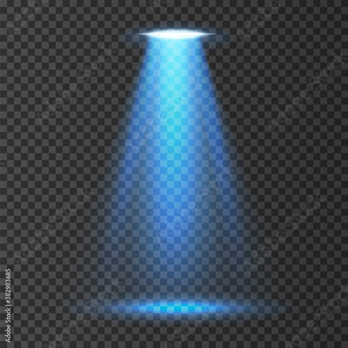 UFO light beam isolated on white background. Vector illustration.