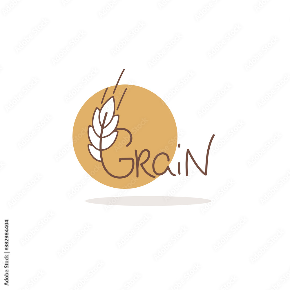 Grain logo template with calligraphy lettering composition Grain logo template with calligraphy lettering composition
