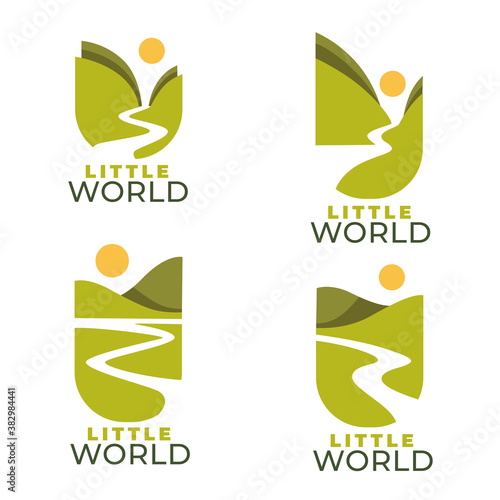 vector collection of landscape and nature symbols for, logo, label, emblem