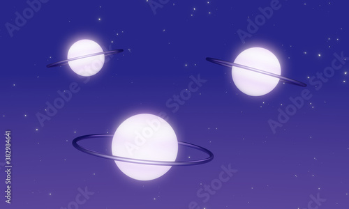 Space planet background 3DCG illustration