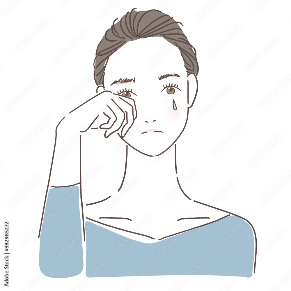 泣く　女性