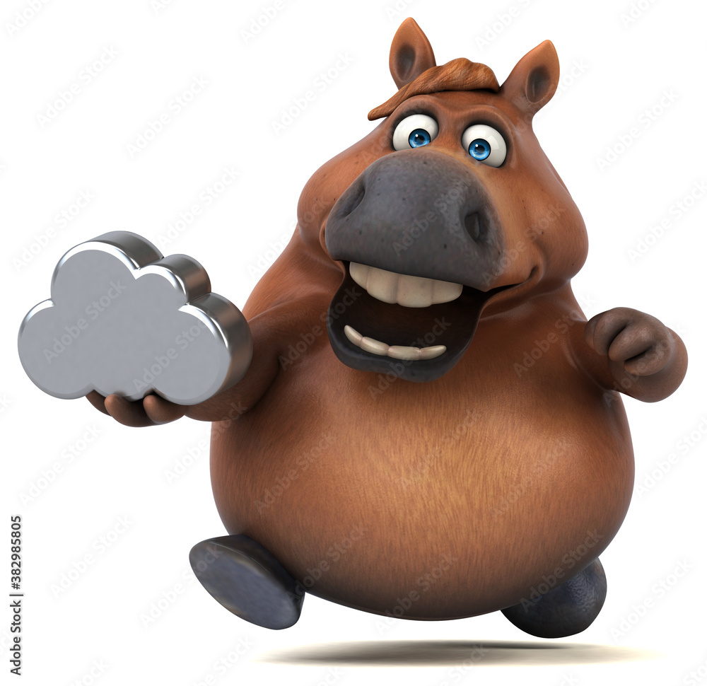 Naklejka premium Fun horse - 3D Illustration