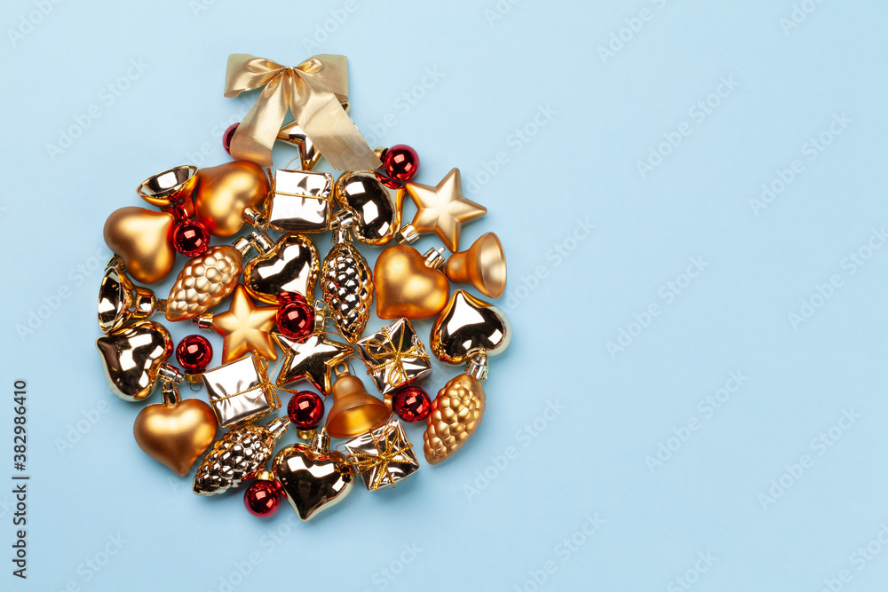 Christmas greeting card with decor Christmas greeting card with decor