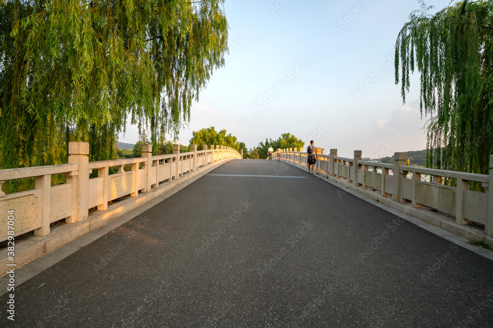 Bridges and roads in Xuanwu Lake Park, Nanjing, China