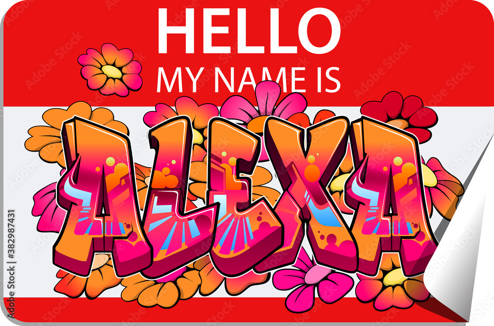 Alexa Graffiti Name Design Stock Vector | Adobe Stock
