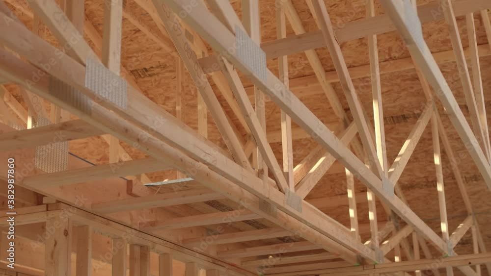 New House Roof Framework Construction - Shallow Depth of Field New House Roof Framework Construction - Shallow Depth of Field