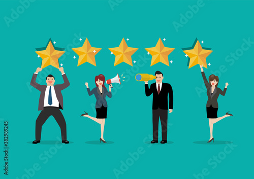 People are giving review rating and feedback