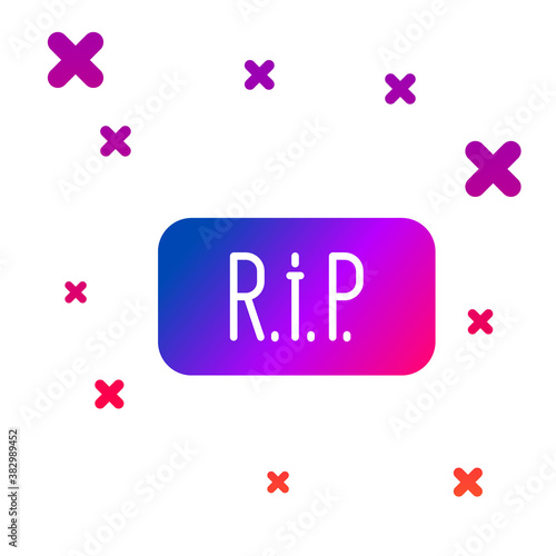 Color Speech bubble rip death icon isolated on white background. Gradient random dynamic shapes. Vector.