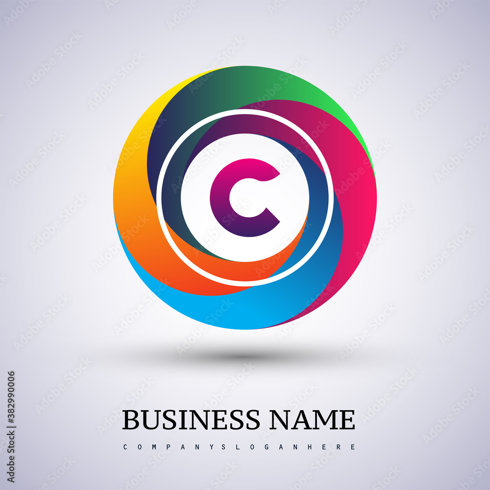 Letter C logo with colorful splash background, letter combination logo design for creative industry, web, business and company. Letter C logo with colorful splash background, letter combination logo design for creative industry, web, business and company.