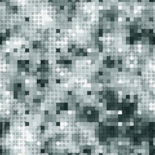 Seamless digital snow tundra spot camo texture for army or hunting textile print © Andrew