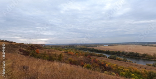 улица, горы, вода, осень